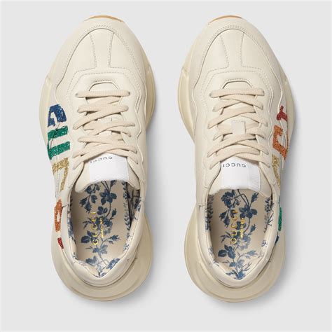 cheap gucci glitter sneakers|gucci rhyton sneakers price.